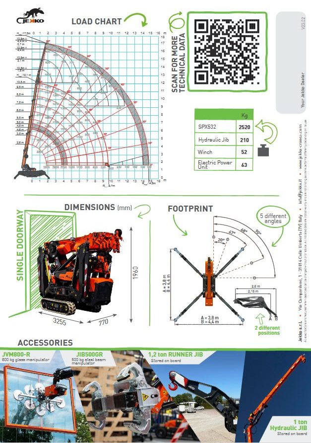 spider crane spec